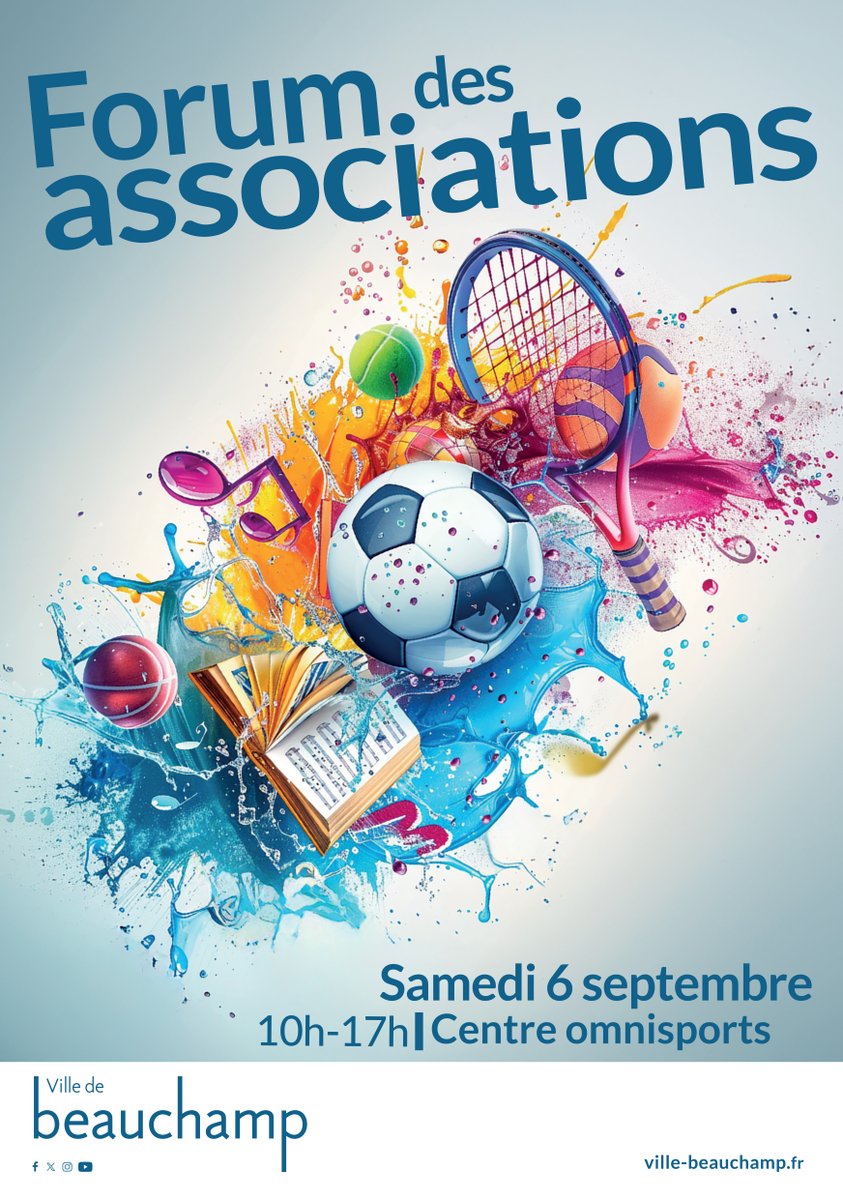 🎉Le Forum des associations est le rendez-vous incontournable pour rencontrer les associations locales et les services municipaux, échanger avec eux et pourquoi pas vous inscrire pour l’année à venir !

📅 Samedi 6 septembre, 10h à 17h
📍 Centre omnisports, 25 avenue Curnonsky