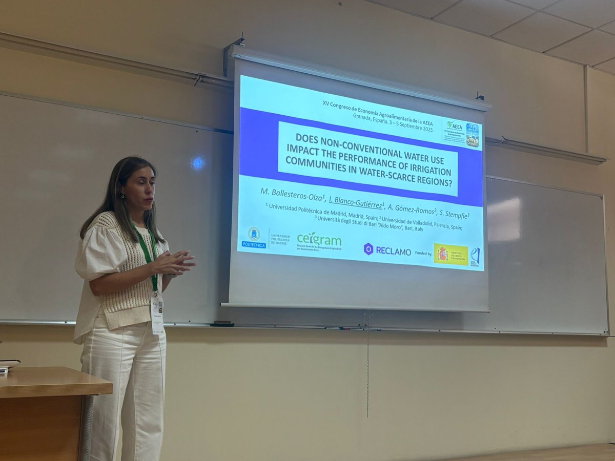 Irene Blanco (@ire_blanco) on Twitter photo El uso de los recursos hídricos no convencionales influye positivamente en el desempeño de las comunidades de regantes. Presentado en el Congreso <a href="/somosAEEA/">Asoc. Esp. Economía Agroalimentaria</a>, excelente sesión sobre medio ambiente <a href="/CEIGRAM/">CEIGRAM-UPM</a> <a href="/reclamoceigram/">RECLAMO Project</a> <a href="/_mario_boss/">Mario Boss</a> El uso de los recursos hídricos no convencionales influye positivamente en el desempeño de las comunidades de regantes. Presentado en el Congreso <a href="/somosAEEA/">Asoc. Esp. Economía Agroalimentaria</a>, excelente sesión sobre medio ambiente <a href="/CEIGRAM/">CEIGRAM-UPM</a> <a href="/reclamoceigram/">RECLAMO Project</a> <a href="/_mario_boss/">Mario Boss</a>