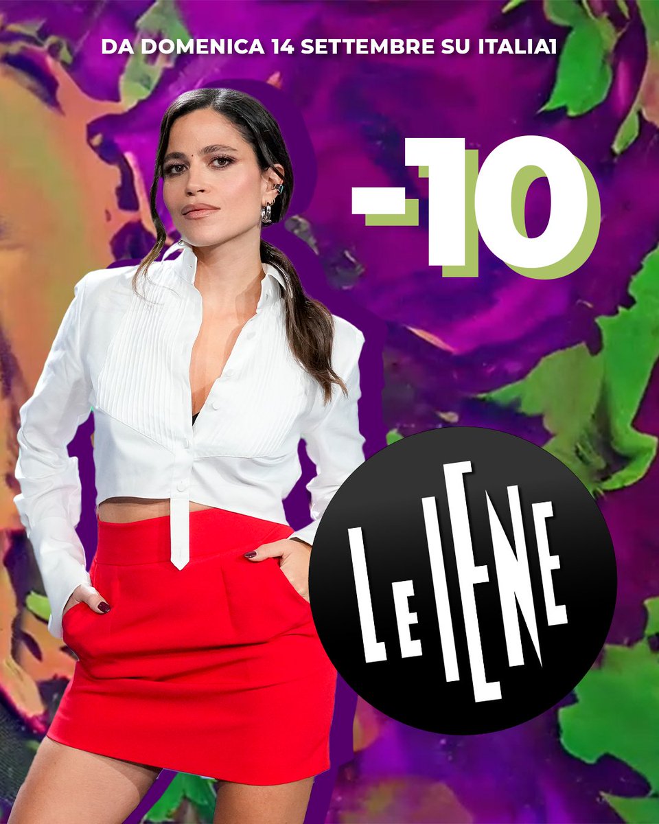 Mancano solo 10 giorni all'inizio della nuova stagione de #LeIene! 🔥⏳✨ 

Veronica Gentili, Max Angioni e tutte le nostre Iene vi aspettano domenica 14 settembre, in prima serata su Italia1 📺💥