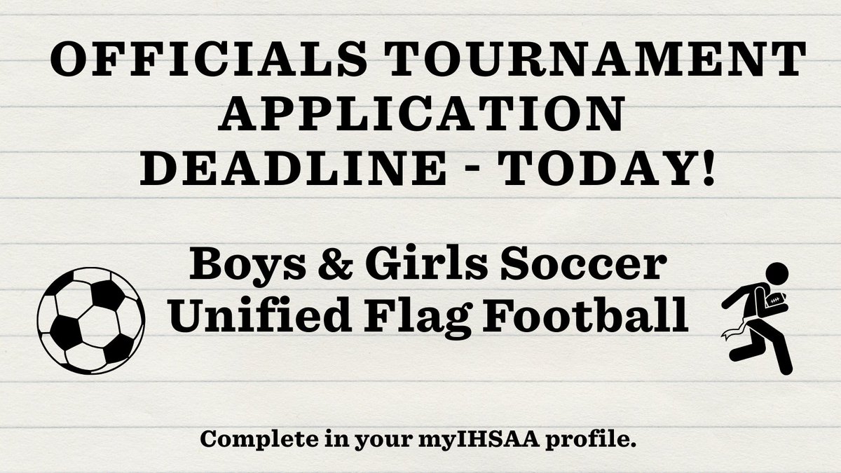 Soccer &amp; Unified Flag Football Officials - don't miss your opportunity to apply to work the post-season tournament! 🏈⚽️