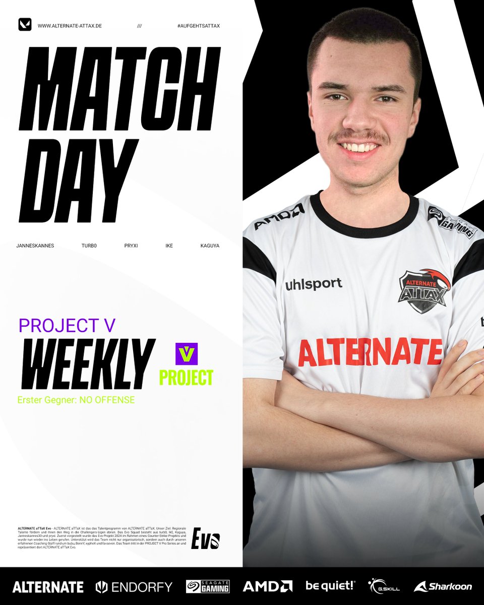 Um 19 Uhr geht's für unser Evo Squad ins erste <a href="/projectvgg/">PROJECT V</a> Weekly unter der aTTaX Flagge! 

📺 /projectvgg

#aufgehtsattax