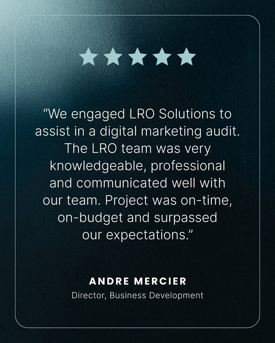 LROsolutions's tweet image. On-time, on-budget, and exceeding expectations—that’s how we approach every digital marketing project.

Thrilled to support another client’s success! ✨

 #LROImpact #MarketingExperts #ClientReview