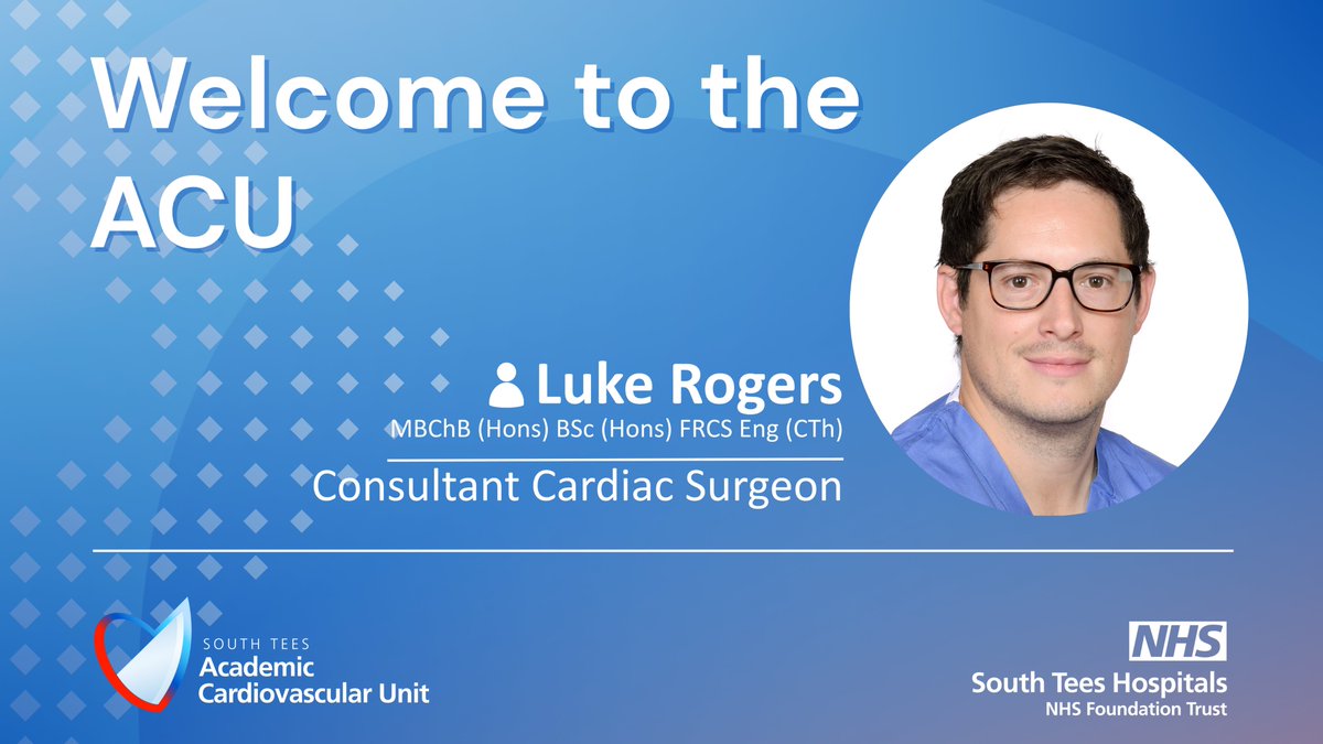 We're very pleased to announce <a href="/LJRogers_CTS/">Luke J. Rogers</a> has officially joined the <a href="/SouthTees/">South Tees Hospitals</a> team and has settled in here with us as a valuable new member of the ACU. Welcome to the team Luke!