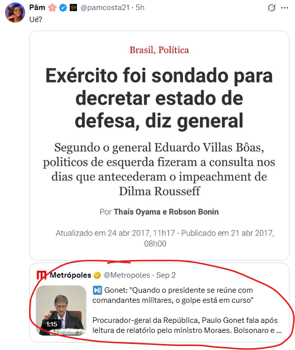 Isso aqui foi "tentativa de golpe", Gonet?