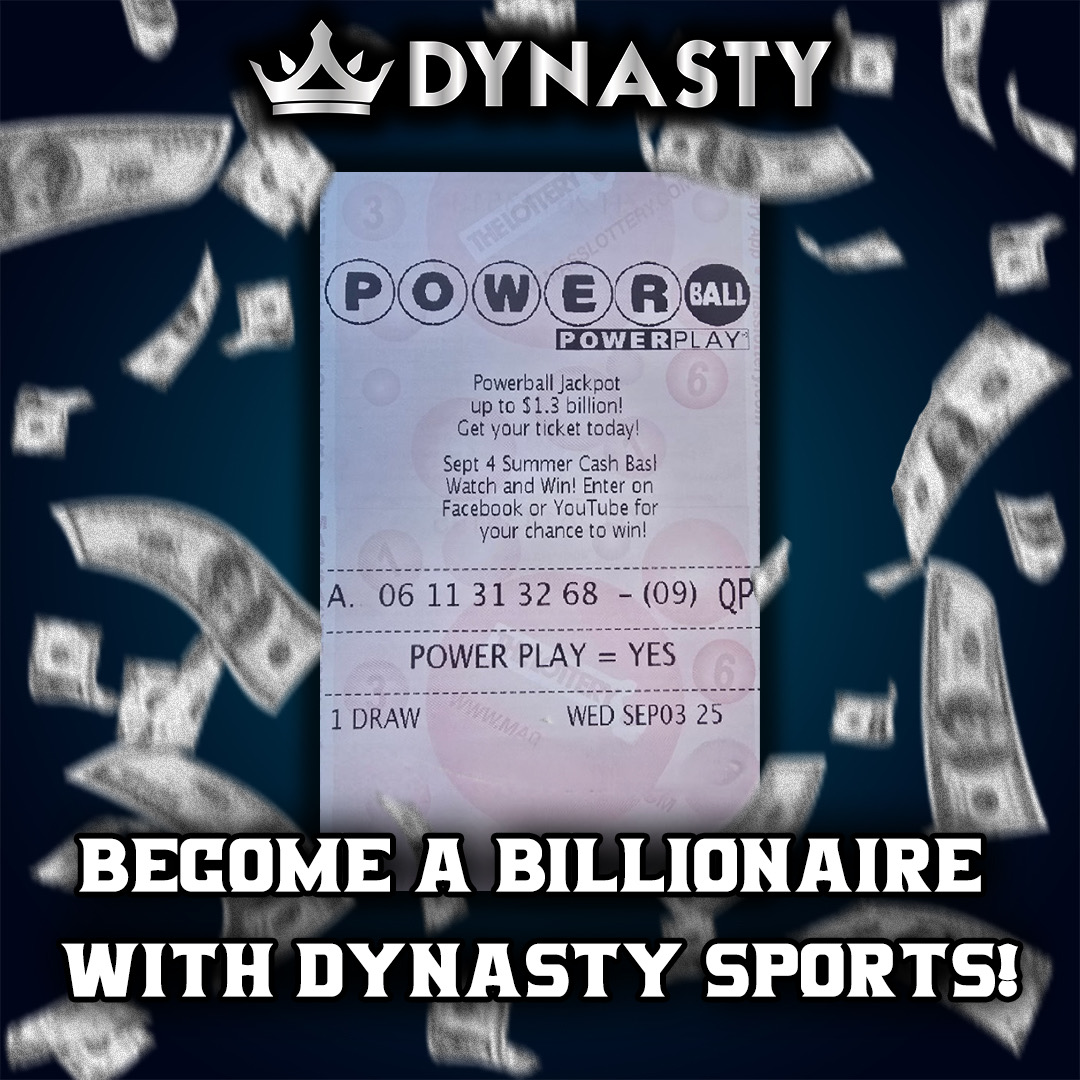 Become a Billionaire with Dynasty Sports! Repost and Tag three friends who you would share the jackpot with. If we win the Powerball grand prize, we will share with you!