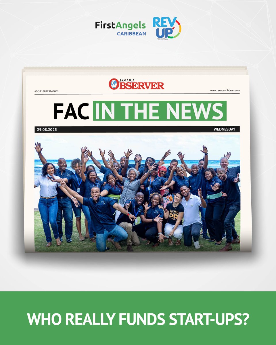 We’re in the news! 🚀
Who really funds start-ups?
Catch the full story to hear what Sandra Walter-Glasgow, Managing Director of FirstAngels Caribbean, had to say.
👉 jamaicaobserver.com/2025/08/29/rea…
 
#Funding #Startup #AngelInvestors #Caribbean #FirstAngelsCaribbean #RevUPCaribbean