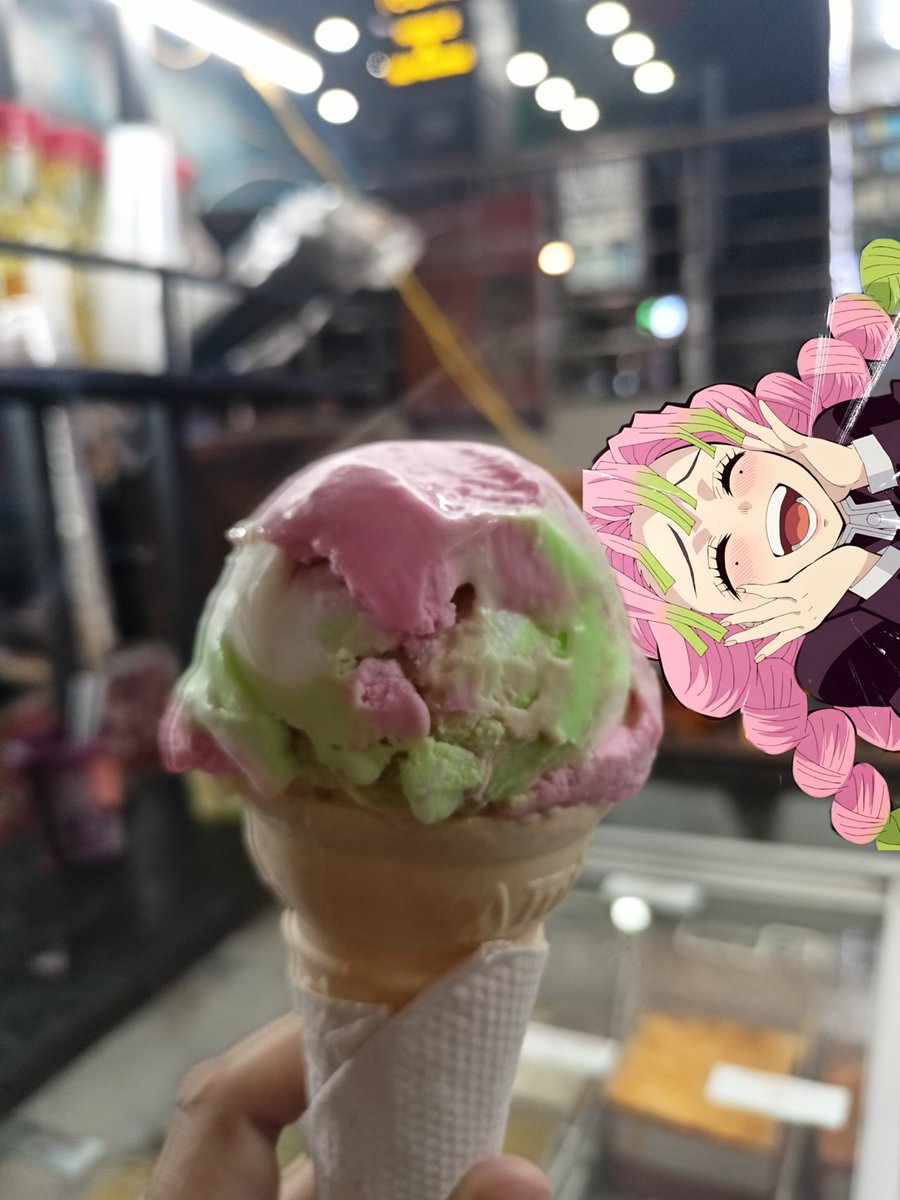 mbbairagii's tweet image. help my ice-cream is giving Mitsuri kanroji 🍡