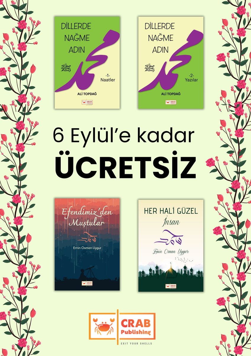 Crab Publishing (@crabpublishing) on Twitter photo Efendimiz'in dünyaya teşrif yıldönümü münasebetiyle
<a href="/eminouygur1966/">Dr. Eminouygur</a> ve <a href="/alitopdag44/">Ali Topdağ</a> tarafından hazırlanan 4⃣ kitabı PDF formatında ÜCRETSİZ indirebilirsiniz...
Dillerde Nağme Adın 1👉play.google.com/store/books/de…
Dillerde Nağme Adın 2👉play.google.com/store/books/de…
Efendimiz'den Efendimiz'in dünyaya teşrif yıldönümü münasebetiyle
<a href="/eminouygur1966/">Dr. Eminouygur</a> ve <a href="/alitopdag44/">Ali Topdağ</a> tarafından hazırlanan 4⃣ kitabı PDF formatında ÜCRETSİZ indirebilirsiniz...
Dillerde Nağme Adın 1👉play.google.com/store/books/de…
Dillerde Nağme Adın 2👉play.google.com/store/books/de…
Efendimiz'den