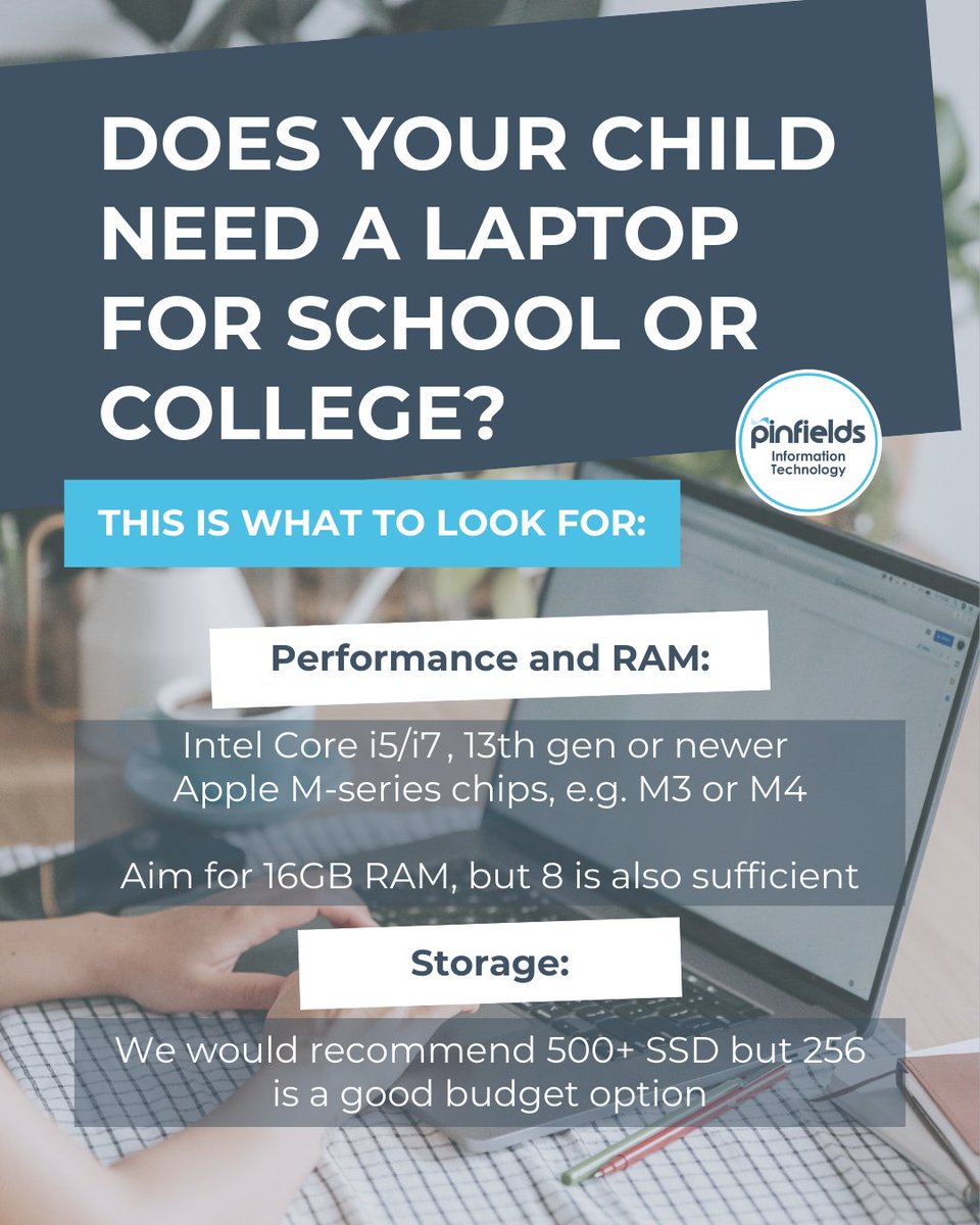 PinfieldsIT's tweet image. Getting your child kitted out to go back to school can be expensive, especially when they need a new laptop!

It’s important to buy a device that is built to last and will meet their needs.

Take a look at our recommendations

#Laptop #collegestudents #BackToSchool