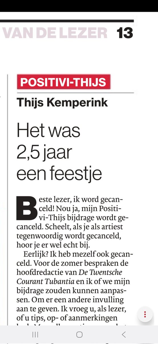 NicoHuizing's tweet image. Hé, @thijskemperink Dank voor de vele  "positivi" colums in TCTub. Heel jammer dat je er (gedwongen) mee moet ophouden. Er is al genoeg ellende in de wereld, maar bij het lezen van jouw stukjes kreeg ik altijd een glimlach op mijn gezicht. Nogmaals, erg jammer @TCTEnschede