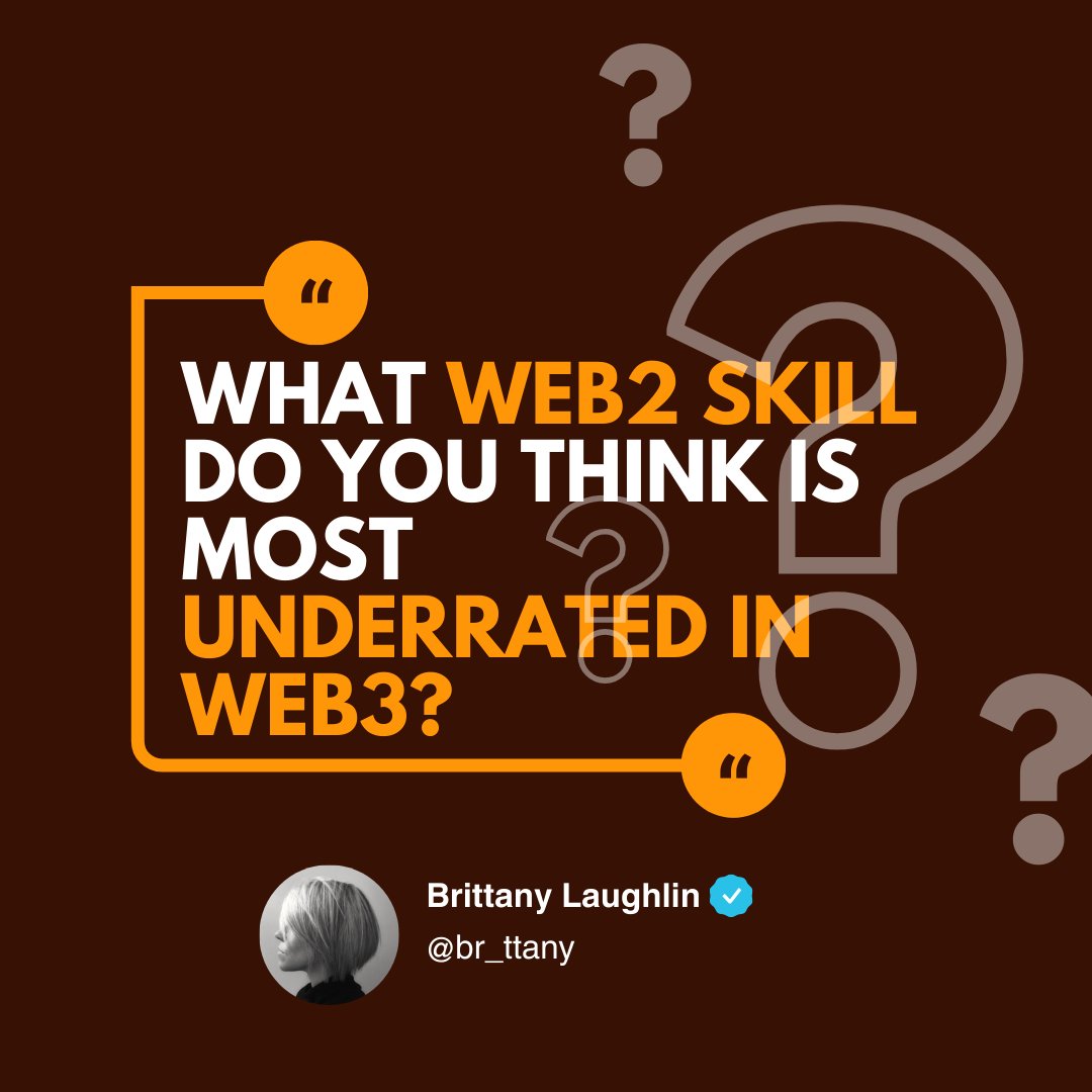 br_ttany's tweet image. Your #Web2 skills are more transferable to #Web3 than you think.

Let me explain.