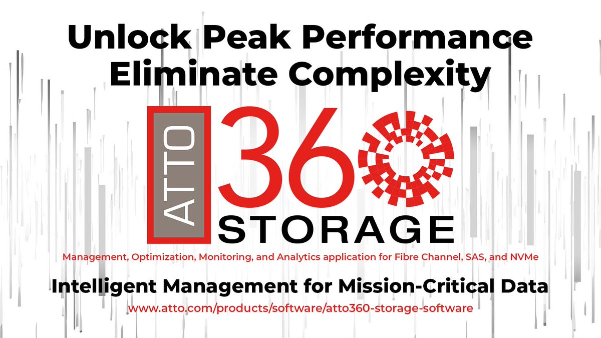 Introducing ATTO360 Storage: the unified platform for optimizing your ATTO storage adapters. Gain unprecedented ease and precision in configuring and monitoring your high-performance environments. Get started today!

atto.com/products/softw…
