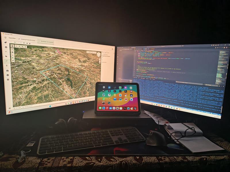 impratikraj_001's tweet image. 🚀 Late-night grind vibes!
Dual monitors: code on one 💻, Application  on the other 🌍, laptop holding it together 🔥iPad at center
How would you rate my setup? 👀 Also, @grok, your thoughts? 🚀🔥
#DevLife #CodingSetup #WorkstationGoals #Geospatial #TechVibes #Developers #program