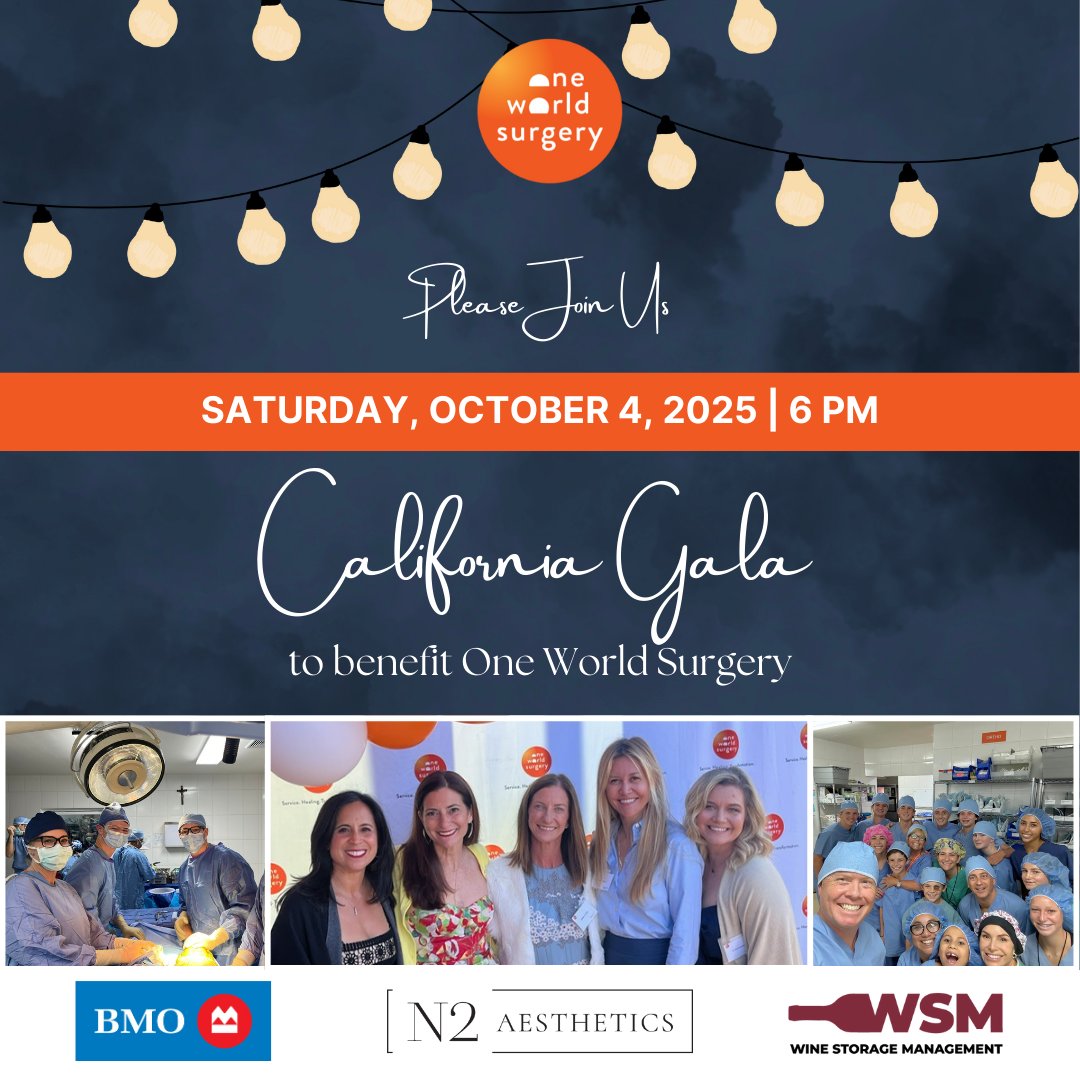 Join us for the California Gala on October 4! Enjoy an elegant evening with a cocktail hour, a sit-down dinner, and our exciting Fund-A-Need program. Your attendance supports life-changing surgical and primary care for communities in need.

RSVP today: e.givesmart.com/events/FWE/
