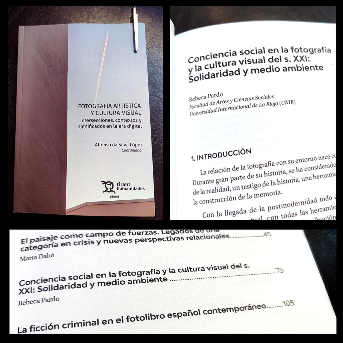 Se ha publicado Fotografía Artística y Cultura Visual: Intersecciones, Contextos y Significados en la Era Digital, <a href="/Tirant_ESP/">Tirant España</a>, con mi capítulo “Conciencia social en la fotografía y la cultura visual del s. XXI: Solidaridad y medio ambiente”. editorial.tirant.com/es/libro/fotog…
