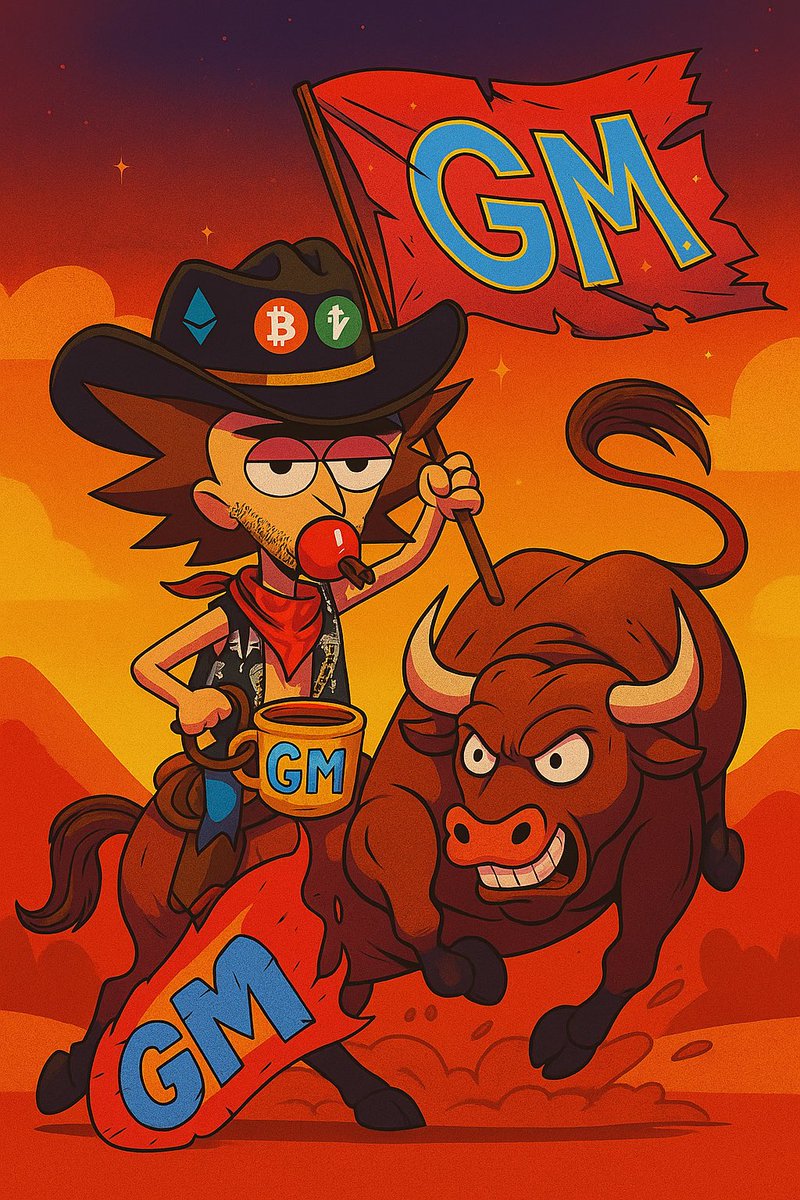 RiRickNFT's tweet photo. 🔥 RiRick just tamed the wildest bull in the crypto west 🤠🐂 waving the GM flag high! 🚀 Who’s ready to ride into the next bull run with us? 💥
.
.
.
.
#RiRick #GM #CryptoCowboy #BullRun #NFTCommunity #CryptoArt #Web3Vibes #NFTCollectors #CryptoLife #NFTFamily https://t.co/ZWoBsSUDbY