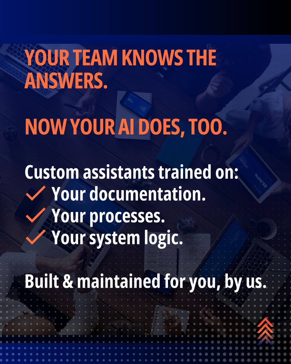 automationcomp's tweet image. 🚫 Tired of being the human help desk?
We build custom AI assistants trained on YOUR docs, YOUR processes, YOUR systems.
Result? Instant answers. No more support tickets. More strategy time.
🔗 hubs.ly/Q03GJSCP0
#RevOps #CustomAI #TeamEfficiency