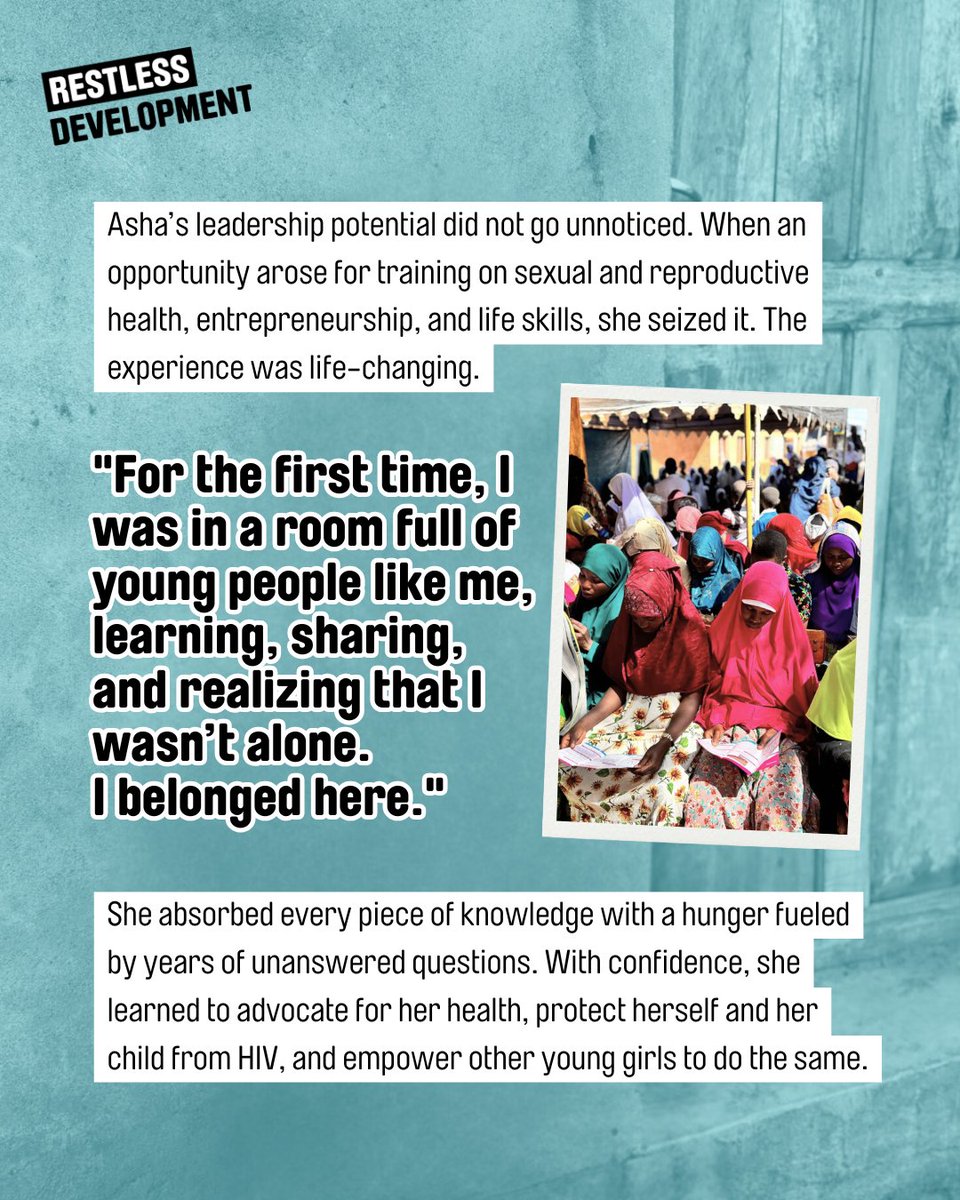 RestlessDev's tweet image. 💛 Asha’s story is one of strength and new beginnings. What started as a small step into leadership grew into something bigger: building livelihoods that bring dignity and independence.

✨ Read Asha’s story: restlessdevelopment.org/2025/09/ashas-…

#Livelihoods #WomensVoices #YouthLeadership