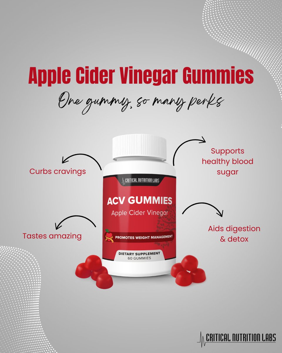 criticalbench's tweet image. Feel lighter and more energized. ACV Gummies naturally support digestion and overall gut health. Get two bottles for $29 with free shipping. Tap the link in the comments to claim yours!

 #DigestiveSupport #DailyWellness #applecidervinegar #gummies #acvgummies