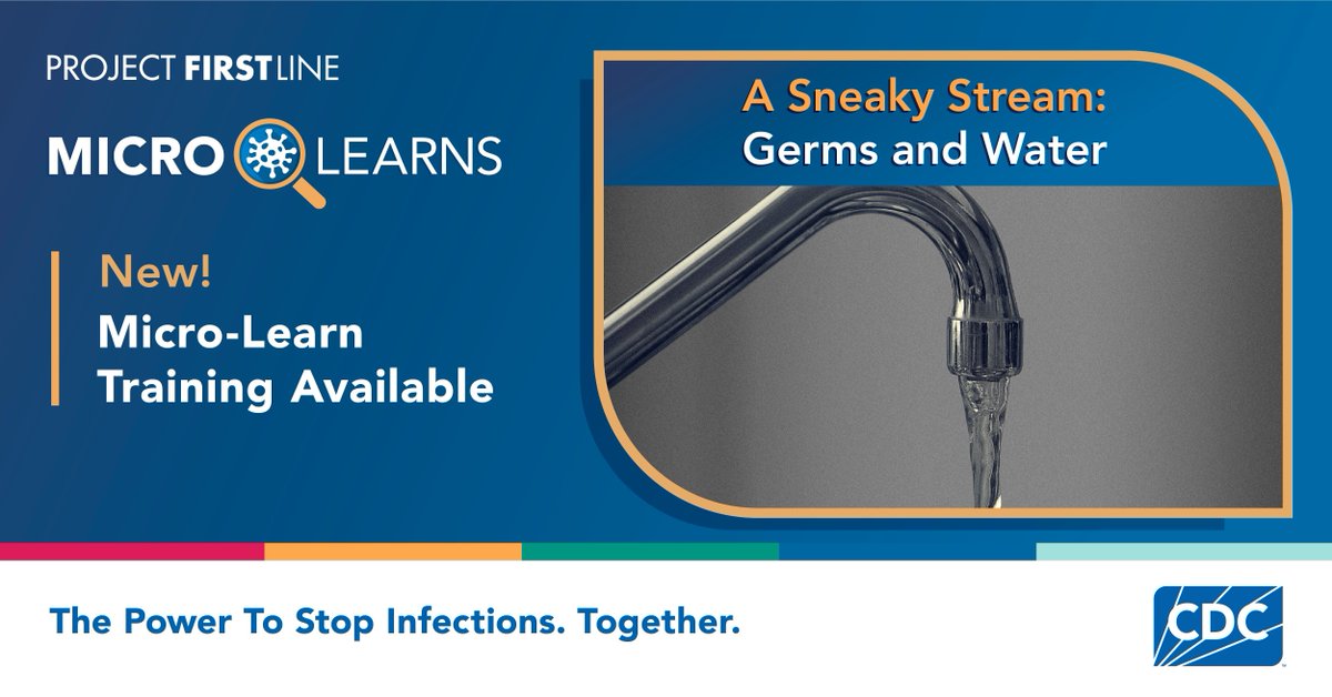 CDC_Firstline's tweet image. Educate your team with quick, on-the-job training about how to prevent the spread of germs from water. Access our new resources today: cdc.gov/project-firstl…