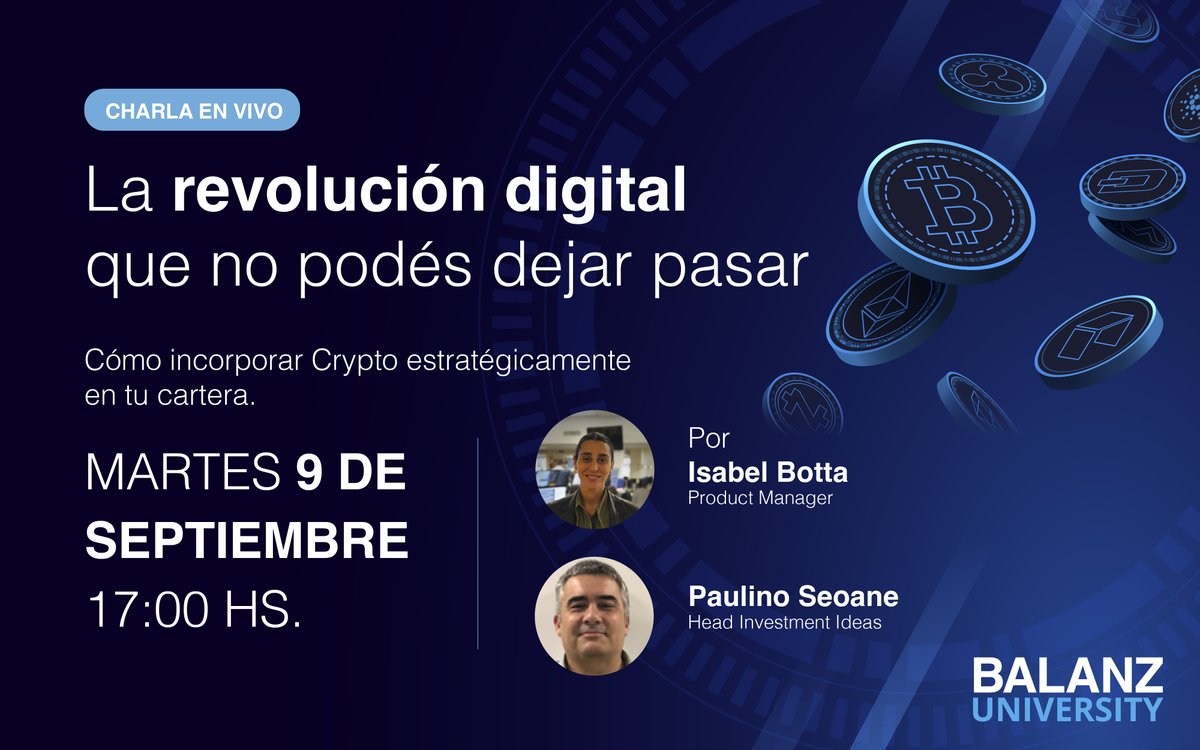 Sabías que más del 95% de los inversores todavía no incorporó Crypto en su  cartera? 🤯 No te quedes afuera de una de las transformaciones más grandes  del mercado financiero. Inscribite en