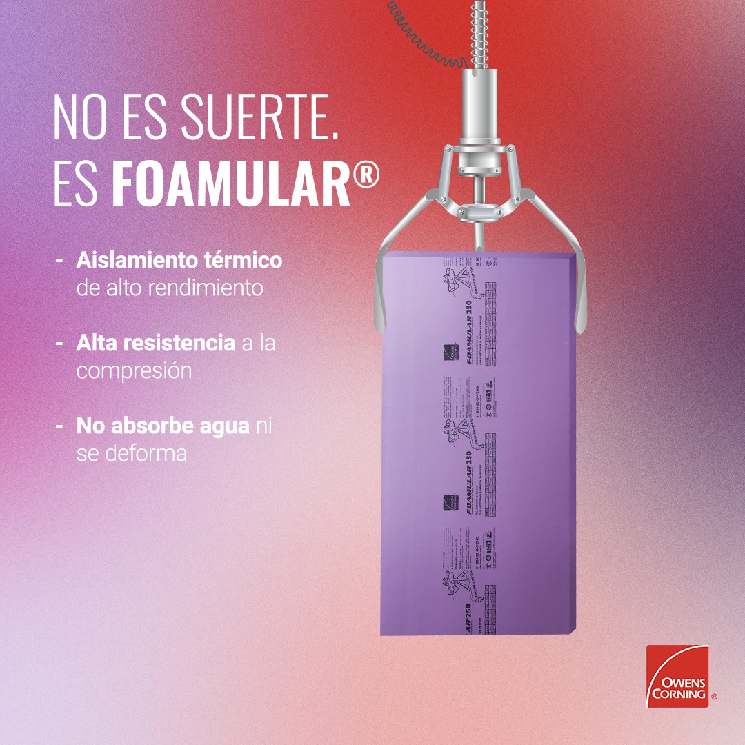 Cuando se trata de elegir aislamiento, no hay duda:
Foamular® siempre cae en el lugar correcto.
-Aislamiento térmico de alto rendimiento
-Ligero, resistente y fácil de instalar
-Ideal para techos, muros y losas

Conócelo aquí: owenscorning.com.mx/foamular-aisla…
