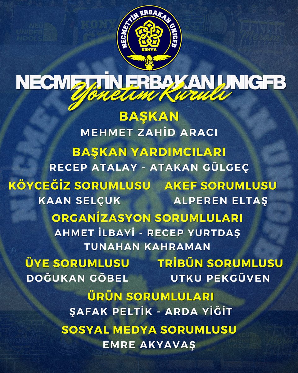 NECMETTİN ERBAKAN UNIGFB 2025 - 2026 SEZONU YÖNETİM KURULUMUZ!

#OwnerOfCampuses #NecmettinErbakanUNIGFB