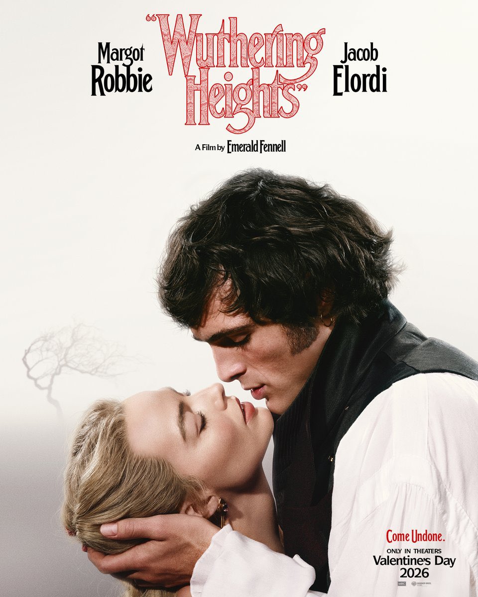 DiscussingFilm's tweet image. First look at Margot Robbie and Jacob Elordi in Emerald Fennell’s ‘WUTHERING HEIGHTS
Trailer releases today.