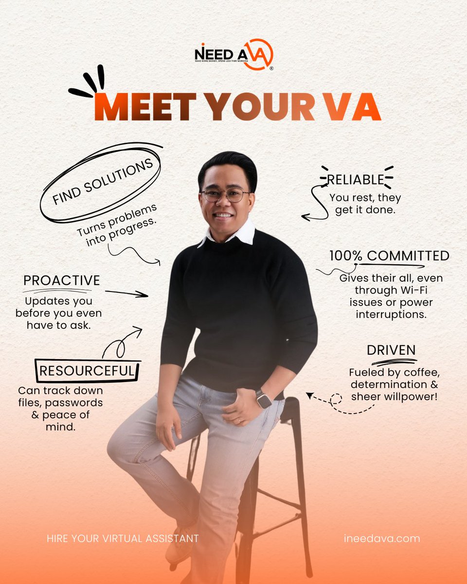 ineeda_va's tweet image. ✨ MEET YOUR VA ✨

Behind every thriving CEO is a behind-the-screens superhero.
Your Virtual Assistant isn’t just support, they’re strategy.

This is more than delegation, it’s your growth partner.
📩 DM us to meet your perfect match.

#MeetYourVA #VirtualAssistantLife #INAVA