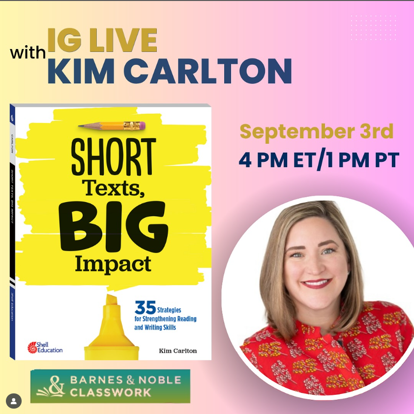 Join me this afternoon as we talk more about the power of small texts! instagram.com/bn_classwork/