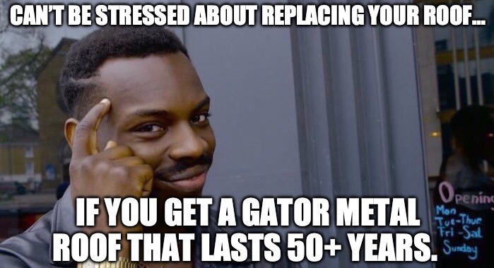 GatorMetalRoof's tweet image. Smart roofing starts with Gator. 😎

#GatorMetalRoofing #RollSafe #RoofSmart #BuiltToLast #MetalRoofMagic #RoofMeme #RoofUpgrade