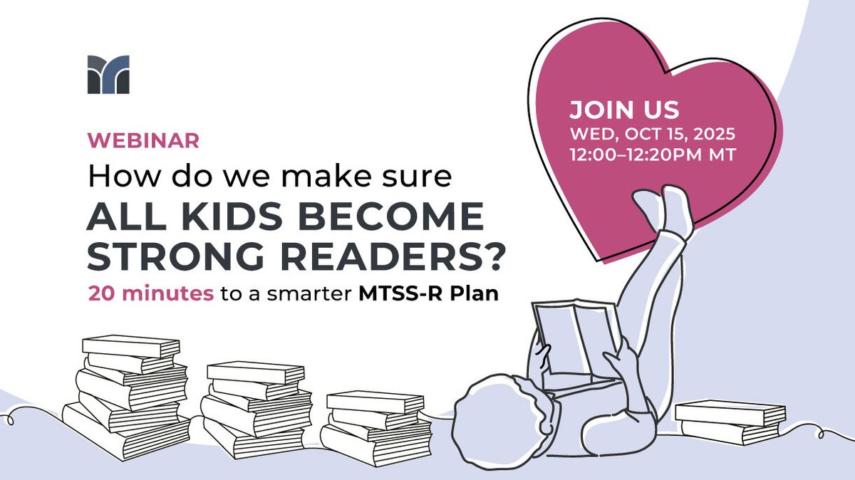 MarzanoResearch's tweet image. A smarter literacy plan starts here. Get MTSS-R insights, success stories, and a ready-to-use template in just 20 minutes. Save your seat 👉 tinyurl.com/w3h9mvx3 

#MTSS #LiteracyTools #EdChat #Literacy #EdLeadership #EdLeaders #MontanaEducation #MontanaReads