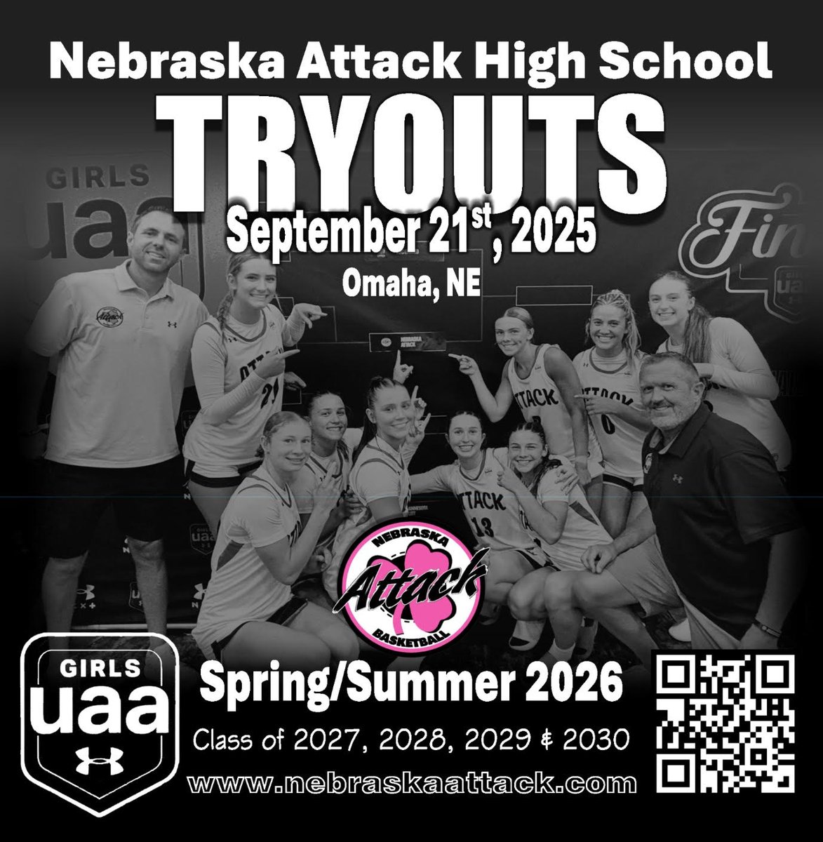 𝗡𝗲𝗯𝗿𝗮𝘀𝗸𝗮 𝗔𝘁𝘁𝗮𝗰𝗸 𝗨𝗔𝗔 
𝙃𝙞𝙜𝙝 𝙎𝙘𝙝𝙤𝙤𝙡 𝙏𝙧𝙮𝙤𝙪𝙩𝙨  
𝟵/𝟮𝟭/𝟮𝟱  
11:30am-1:30pm
Grad Classes:  
𝟐𝟎𝟐𝟕, 𝟐𝟎𝟐𝟖, 𝟐𝟎𝟐𝟗 &amp; 𝟐𝟎𝟑𝟎 
UAA/UA Rise/Select Teams

𝙒𝒉𝙮 𝙉𝒆𝙗𝒓𝙖𝒔𝙠𝒂 𝑨𝙩𝒕𝙖𝒄𝙠? ⬇️