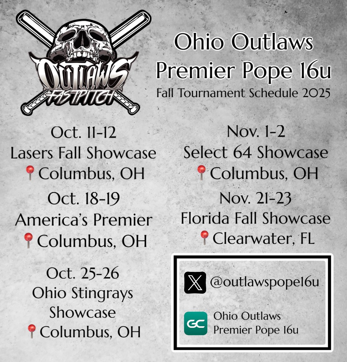 Fall Schedule! 🎀🤍🖤
*updated*