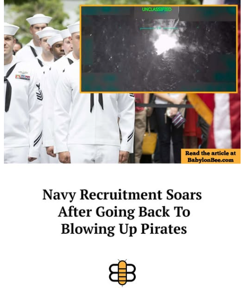 Half of new recruits after their first week on the job: 
"Ohhhh...you said blowing *up* pirates...well, shit."🤣