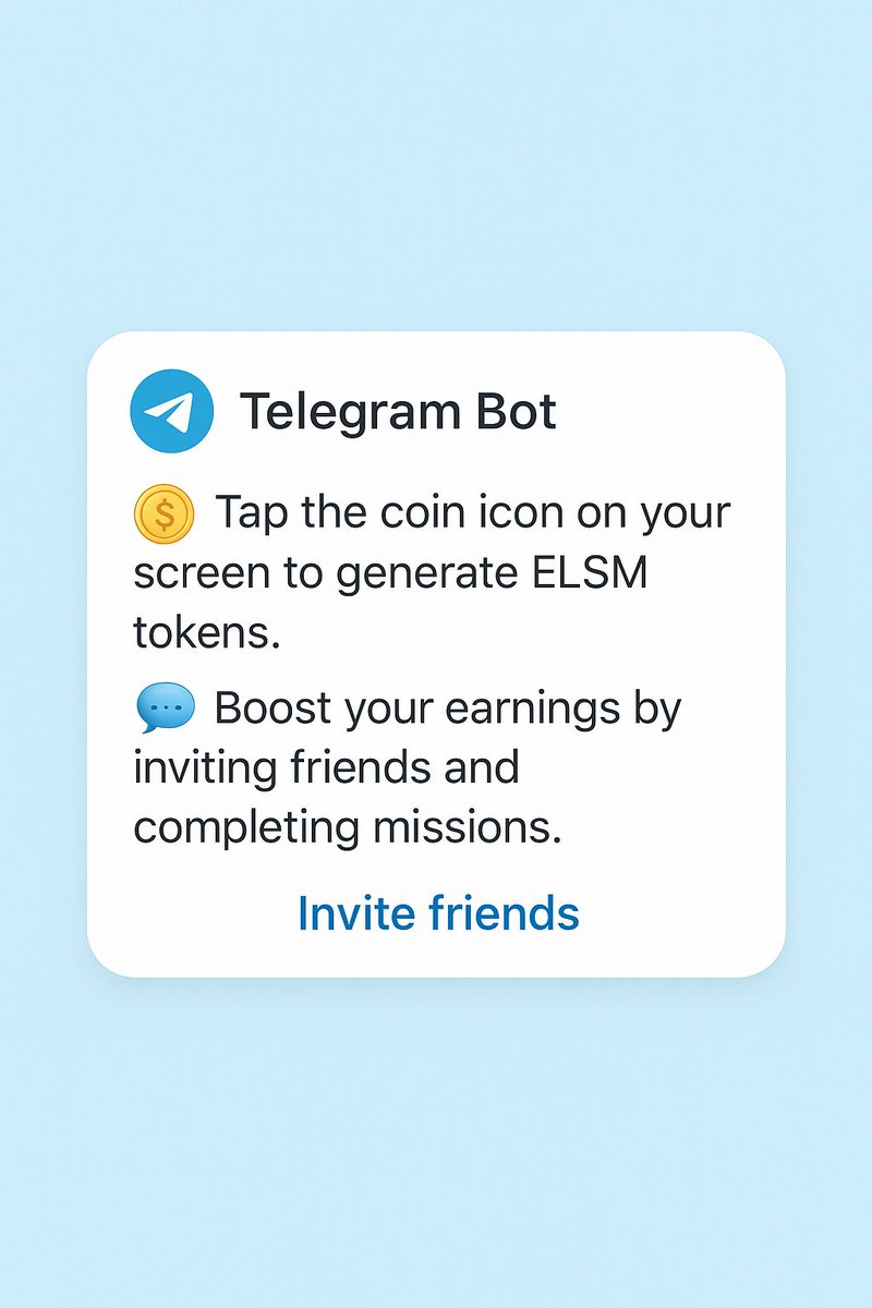 Elysiumtap's tweet photo. How to mine ELSM?

Open the bot: https://t.co/zL2mGlMpJp

Tap the coin icon on your screen to generate ELSM tokens.

Boost your earnings by inviting friends and completing missions.

$ELSM #ELSM #AIRDROP #MINING #TAP2EARN #CLIC2EARN #Crypto #BNBSMARTCHAIN https://t.co/mFhqYVUX31
