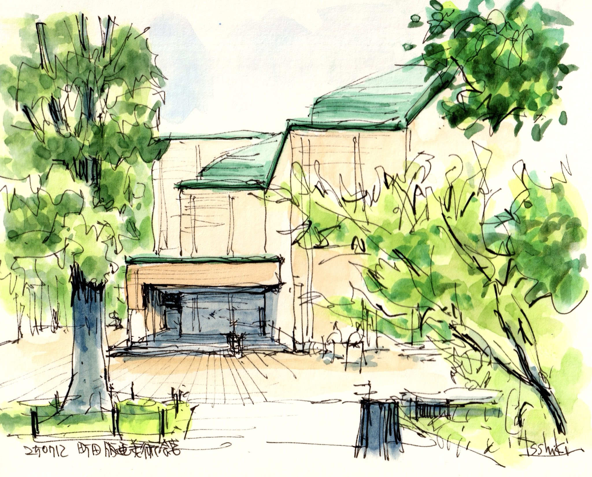 水彩画　岸田(建築デザイナー)作　ウイーンの街　原画　1点もの 水彩画 岸田(建築デザイナー)作 ウイーンの街 原画 1点もの 世界