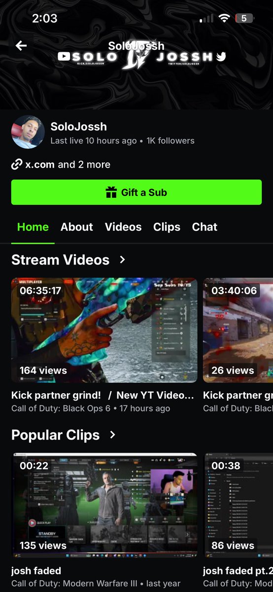 SoloJossh's tweet image. Finally hit the big 1k Follower goal on Kick 🙏🏼 thank you for all the support 🤍