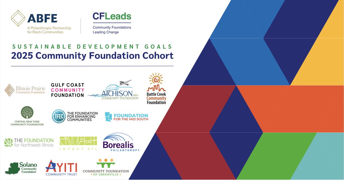 We’re excited to be part of the Fall 2025 #SDG Community Foundation Cohort by <a href="/CFLeads/">CFLeads: Community Foundations Leading Change</a> + <a href="/ABFE/">ABFE</a>!
We’re building stronger, more equitable communities by aligning our local priorities with the global #SDGs. 🌍
#CommunityLeadership #SDGsInAction #EquityInPhilanthropy #CFLeadsCohort