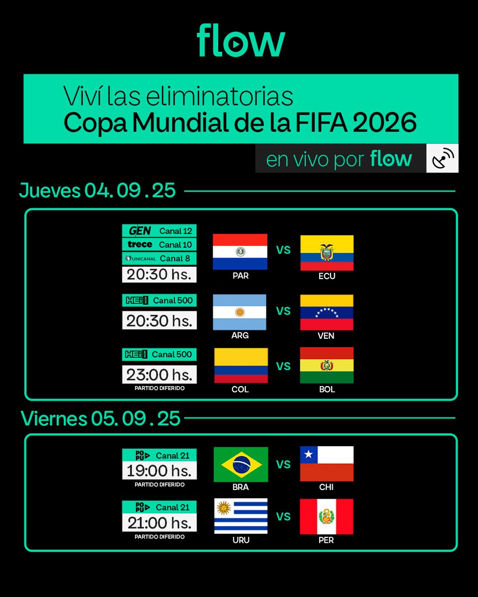 ⚽️ Viví la emoción de las Eliminatorias del Mundial en vivo por Flow.