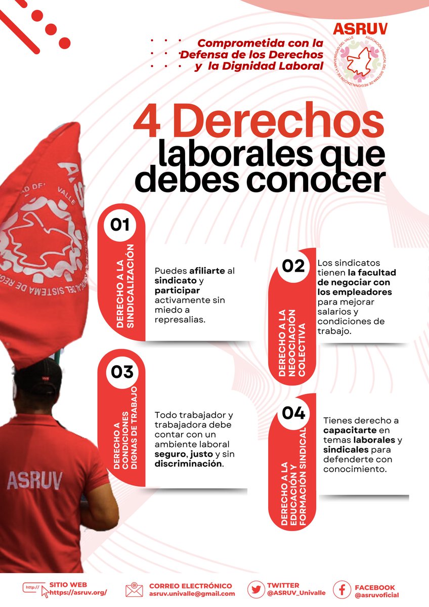 ASRUV_Univalle's tweet photo. #ASRUVesFuerzaColectiva | ¡Conocer tus derechos laborales es el primer paso para defenderlos!

En ASRUV trabajamos cada día para que la dignidad laboral sea una realidad.

Porque unidos, informados y organizados somos más fuertes. https://t.co/SdsDkb0SgB