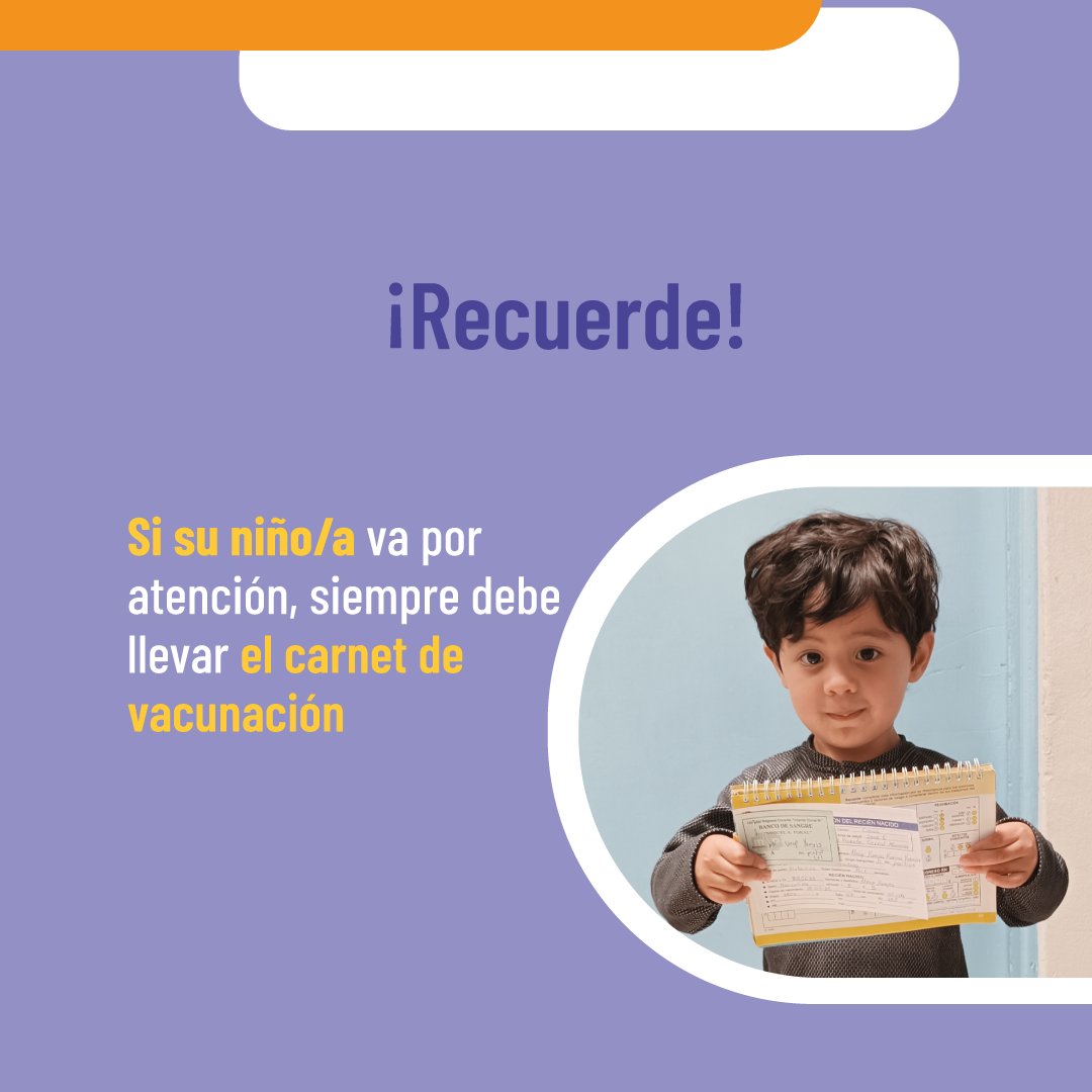 Recordamos a nuestros usuarios, que para atenciones médicas de pacientes menores de 5 años, es un requisito fundamental presentar el carné de vacunación, para registrar y llevar un control de las vacunas en nuestro sistema hospitalario, #ElNuevoEcuadorImpulsa
