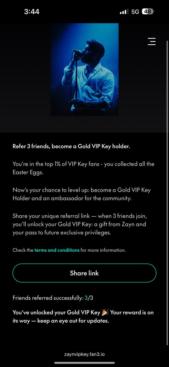 Rascall86's tweet image. Well it’s official, Sir… 💛 I’ve unlocked my Gold VIP Key! Thank you so much @zaynmalik &amp;amp; @inZAYN for creating this space for us. Feeling so grateful and excited for what’s to come. 😘🫶🏻

#Zquad #VIPKey #GoldKey #ZaynGoldVIPKey
