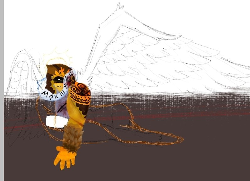 CENFOSM's tweet image. Some shitty drawing I&apos;m probably never gonna finish (It was supposed to be Sorcus And Telamon but I never drew Sorcus yet...Saint and Reaper ig 🥹) /ignore meqout