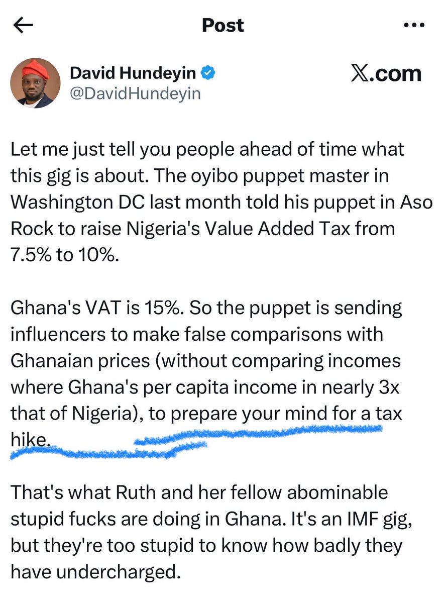 The way <a href="/DavidHundeyin/">David Hundeyin</a> was dragged for making this post though. 

Well after dragging him, Bring out your wallets because the Puppet Masters are not done yet. 

“I just clocked it that David is a Fake Journalist” 

Well You will learn “Owo mi Da” Economics by force