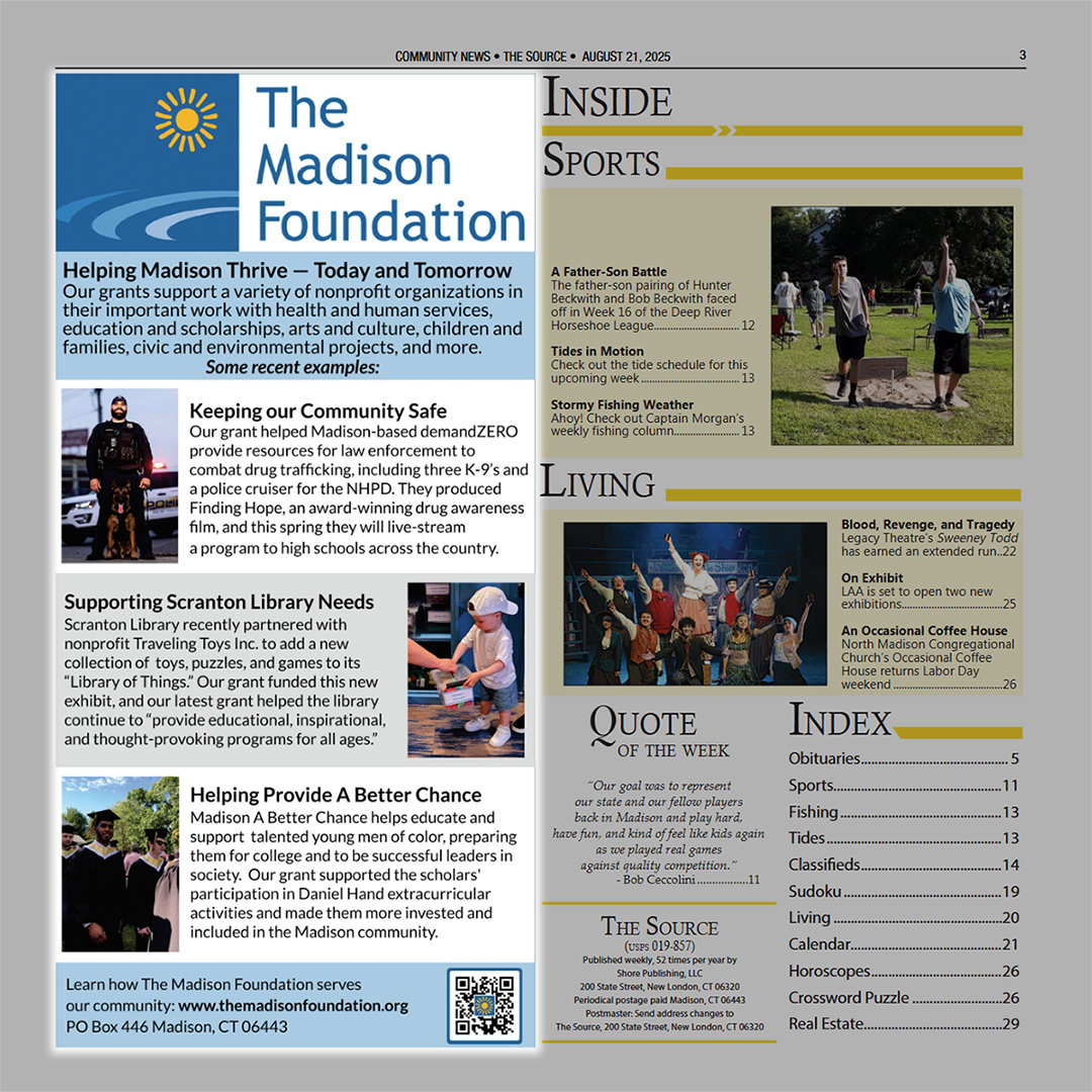 The Madison Foundation? What's that?
Many of you may have heard of us but not understand what we do to "help Madison thrive, today and tomorrow." We're hoping to change that through a series of ads in The Source. Scan the QR code to learn more.