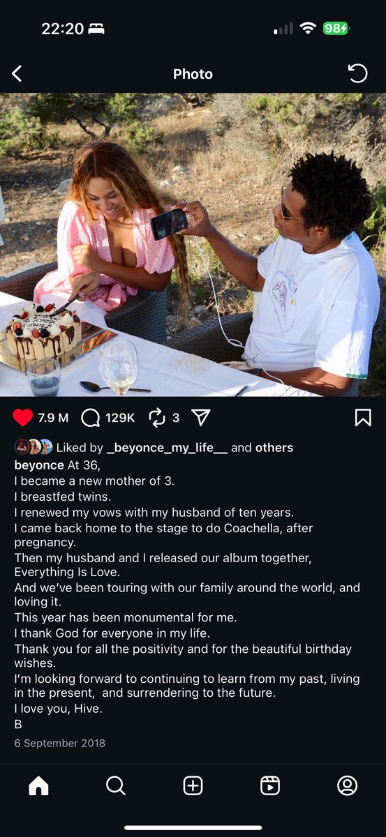 this was such a cute birthday caption😭 always ending her posts with “I love you, Hive. B”