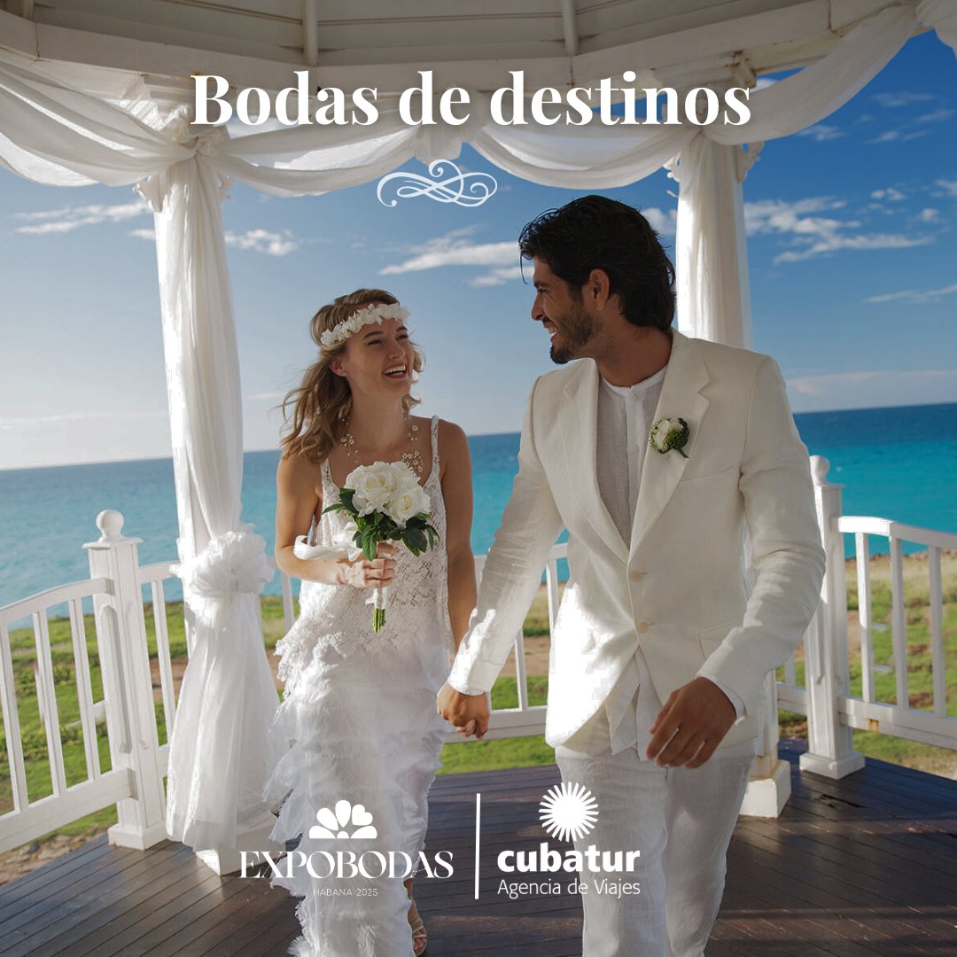 CubaturCuba's tweet photo. ✨¡#ExpoBodasHabana2025 te espera!✨
El evento especializado para destinos de bodas está a punto de comenzar.🤩
 👉🏼Reunimos a  profesionales del sector para descubrir todo el potencial que Cuba ofrece.
🌟Descubre un destino de moda para bodas. https://t.co/NenU8JC29Y