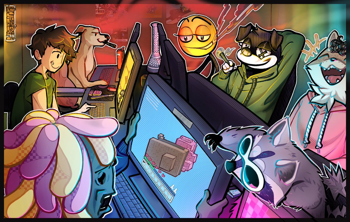 Getting high on LANparties
They made a new prank video IMMEDIATELY after I drew this 
<a href="/ItsJoko/">JOKO</a> <a href="/irushtheworld/">Jack</a> <a href="/boofdelivery/">Logan</a> <a href="/cscoop/">cooper</a> <a href="/traves/">traves</a> <a href="/69Sam420/">sam</a> <a href="/RaccoonEggs/">Racc</a>