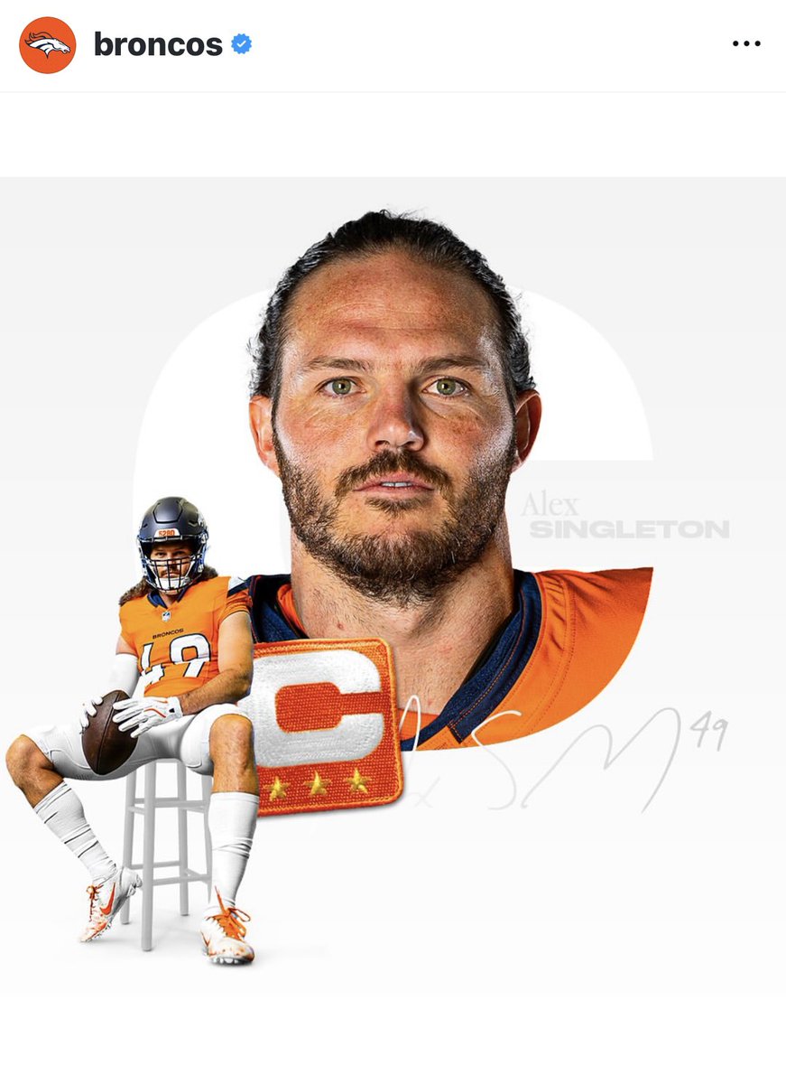 So happy and proud of <a href="/alexsingleton49/">Alex Singleton</a> Hard work,never give up, love would you do 💙🧡🏈.  Let’s go <a href="/Broncos/">Denver Broncos</a> ❤️#49